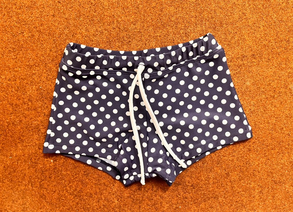 Swimming Briefs / Navy Polka Dot Print